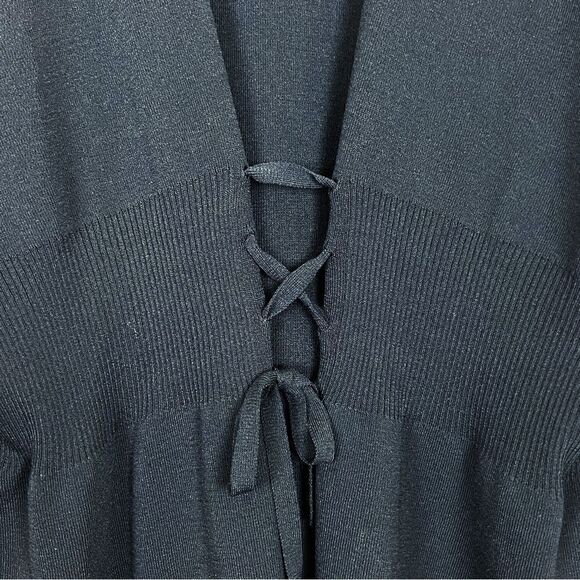 Simply Be Plus Size Dropped Waist Cinched Lace-Up Tunic Sweater, Size 28/30 - Picture 4 of 11